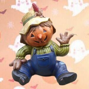Vintage Halloween Ceramic Pumpkin Head Scarecrow Gare Molds #L605 1981